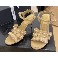 Chanel flower Sandals lambskin beige 2025