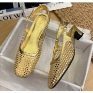 Chanel slingback pumps mesh & lambskin gold 2025