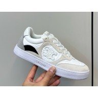 CELINE TRAINER LOW LACE-UP SNEAKER in suede and canvas dark blue 2025