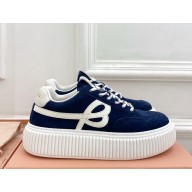 MIU MIU platform sneakers suede dark blue 2025