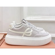 MIU MIU platform sneakers suede light grey 2025