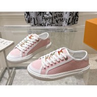 Louis Vuitton women/men LV Lagoon Sneaker 1AGYFG Pink Monogram denim 2025