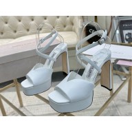 Jimmy Choo heel 13cm platform 3.5cm Karli sandals leather white 2025