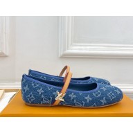 Louis Vuitton 1ADIBT Romy Flat Ballerina Blue Monogram denim 2025