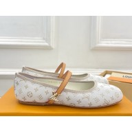 Louis Vuitton 1ADIBT Romy Flat Ballerina white Monogram denim 2025