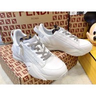 Fendi Flow Sneakers white FF jacquard and white leather running sneakers white 2025 