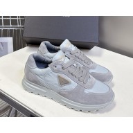 Prada Prax 2.0 Re-Nylon and suede sneakers 2EE436 Cloudy Gray 2025