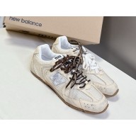 New Balance X Miu Miu 530 SL deco calf leather and mesh sneakers white 2025
