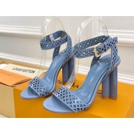 Louis Vuitton 1AGWLZ Silhouette Sandal Light Blue Perforated patent calf leather heel 10cm 2025