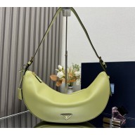 Prada Demi-lune large leather shoulder bag 1BC255 Pistachio 2025