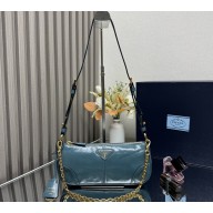 Prada Re-Edition 2002 medium leather shoulder bag  1BC221 Air Force Blue 2025