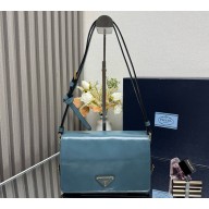 PRADA Leather shoulder bag 1BD082 Air Force Blue 2025