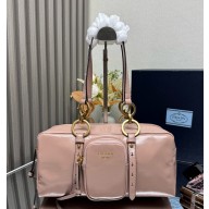 Prada Dangle medium leather top-handle bag 1BB138 Powder Pink 2025