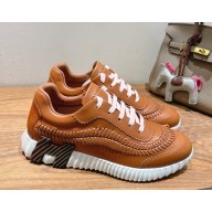 Hermes women/men Bouncing sneaker in herringbone braided calfskin naturel 2025