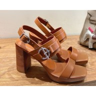 Hermes keen 90 sandal in calfskin with signature Glenan buckle naturel 2025 