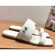 Hermes Joao sandal in calfskin with Paris buckle blanc 2025 