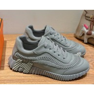Hermes women/men Bouncing sneaker in herringbone braided calfskin grey 2025