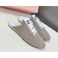 MIU MIU Plume suede mule grey 2025