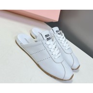 MIU MIU Plume nappa leather mule white 2025