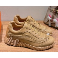 Hermes women/men Bouncing sneaker in herringbone braided calfskin beige lin 2025