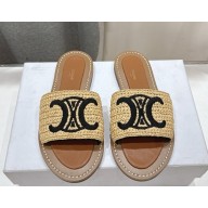 CELINE LYMPIA MULE IN RAFFIA BLACK / NATURAL 2025 