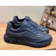 Hermes women/men Bouncing sneaker in herringbone braided calfskin blue 2025
