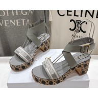 Dior Dway Heeled Sandal Natural Raffia, light grey Embroidered Cotton and Calfskin 2025