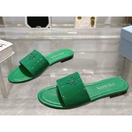 Prada patent leather slides green 2025
