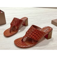 Christian Louboutin Calfskin Crocodile Embossed 60 mm Mule brown 2025