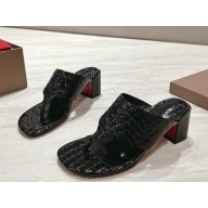 Christian Louboutin Calfskin Crocodile Embossed 60 mm Mule black 2025