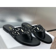 Miss Dior Adiorable slides black flat embroidery Cotton  2025
