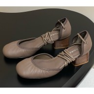 LEMAIRE Micro Ballerina pumps dark brown heel 1cm/5cm/8.5cm 2025