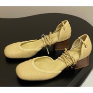 LEMAIRE Micro Ballerina pumps light yellow heel 1cm/5cm/8.5cm 2025