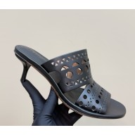 ALAÏA vienna mules 55 laser-cut leather mules black 2025
