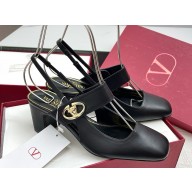 Valentino Garavani VLogo Locker Slingback Pumps 60 black leather 2025