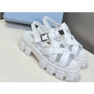 Prada platform Crisscross rubber sandals white 2025