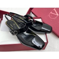 Valentino Garavani VLogo Locker Slingback Pumps 60 black patent leather 2025
