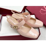Valentino Garavani VLogo Locker Slingback Pumps 60 patent leather light pink 2025