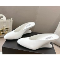 Alaïa CURVE WEDGE MULES Patent calfskin leather white heel 8cm 2025