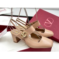 Valentino Garavani VLogo Locker Slingback Pumps 60 leather nude 2025