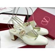 Valentino Garavani VLogo Locker Slingback Pumps 60 white leather 2025