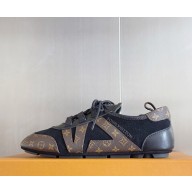 Louis Vuitton women/men LV Sneakerina 1AHNDI Black Technical satin/Monogram canvas 2025