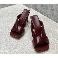 Bottega Veneta Riva Mule sandal in shiny calfskin with padded tubular straps and twisted design Barolo heel 9cm 2025