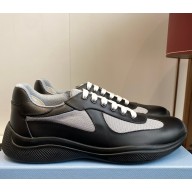 Prada women/men America's Cup Soft rubber and bike fabric sneakers 4E6500 black 2025