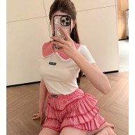 MIU MIU tops + skirt red / white 2025