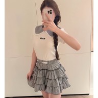 MIU MIU tops + skirt black / white 2025