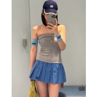 MIU MIU dress grey / blue 2025