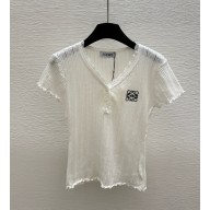 Loewe V-neck T-shirt white 2025