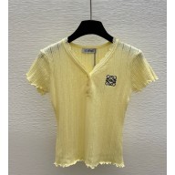 Loewe V-neck T-shirt yellow 2025