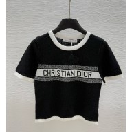 Dior knitted T-shirt black / white 2025